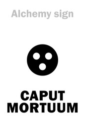 Alchemy Alphabet: CAPUT MORTUUM ("DEAD HEAD") — i.e. leftovers, worthless remains, nonvolatile residue, useless substance after sublimation or distillation. Alt.name: «Mummy brown», «Egyptian brown».