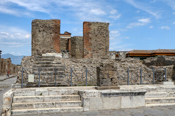 Archaeological Park of Pompeii. Temple of Fortuna Augusta. Campania, Italy