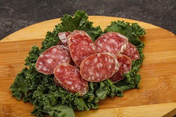 Iberian pork Fuet sausage slices