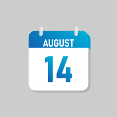 White daily calendar Icon August in a Flat Design style. Easy to edit Isolated vector Illustration.