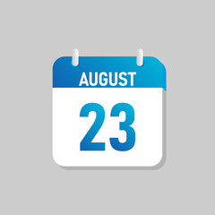 White daily calendar Icon August in a Flat Design style. Easy to edit Isolated vector Illustration.