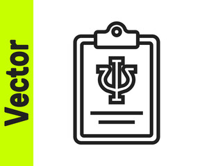 Black line Psychology icon isolated on white background. Psi symbol. Mental health concept, psychoanalysis analysis and psychotherapy. Vector