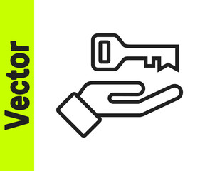 Black line Solution to the problem in psychology icon isolated on white background. Key. Therapy for mental health. Vector