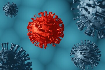 3d illustration of coronavirus. Pandemic infectious concept. Microscope virus close up. 3d rendering. Illustration showing structure of epidemic virus. Quarantine, corona pandemic concept.