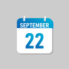 White daily calendar Icon September in a Flat Design style. Easy to edit Isolated vector Illustration.