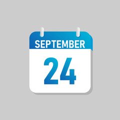 White daily calendar Icon September in a Flat Design style. Easy to edit Isolated vector Illustration.