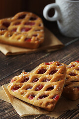 Coffee time with backed pastry	