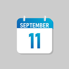 White daily calendar Icon September in a Flat Design style. Easy to edit Isolated vector Illustration.