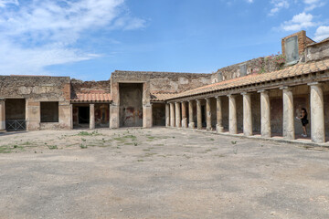 Archaeological Park of Pompeii. The Stabian Baths. Campania, Italy