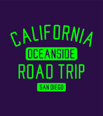 California oceanside beach graphic design vector art