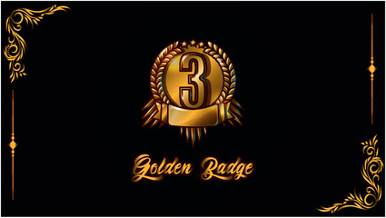 Golden award badge design