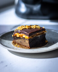 chocolate cake on a plate
