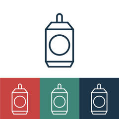 Obraz premium Linear vector icon with beer can