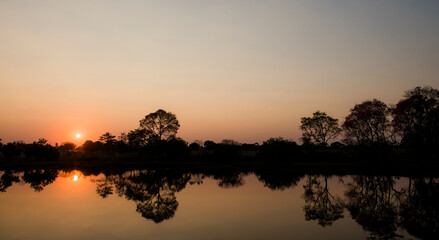 sunrise over the lake