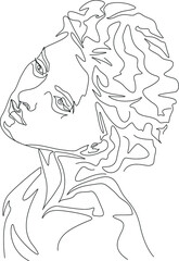 minimalist one line drawing woman face illustration in line art style