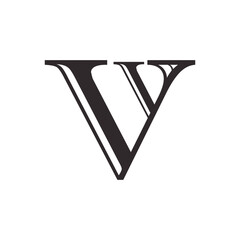 Initial letter V V V Y Y minimalist art logo. Modern Minimal Letter VV Iconic Logo Design Using Letter V