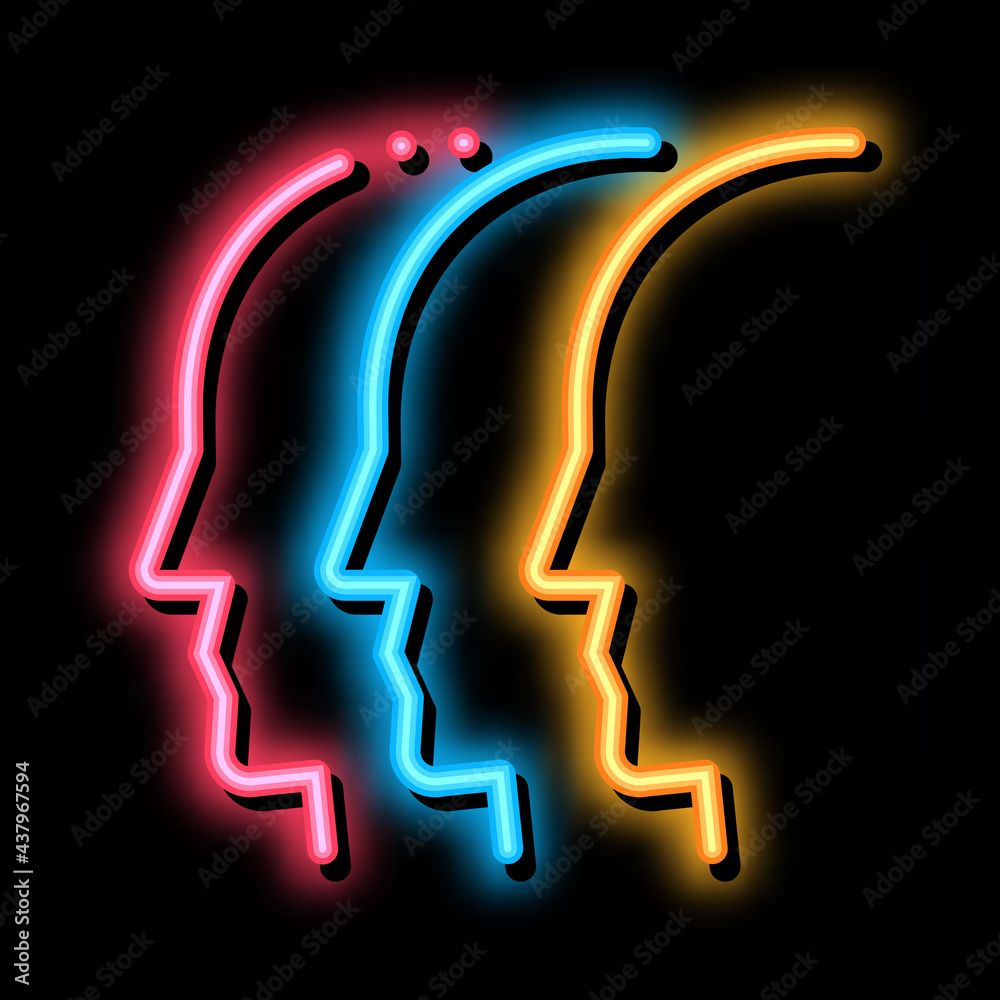 Canvas Prints general group opinion neon light sign vector. Glowing bright icon general group opinion sign. transparent symbol illustration