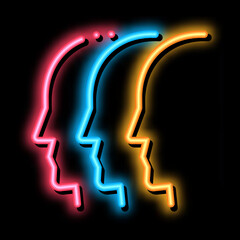 general group opinion neon light sign vector. Glowing bright icon general group opinion sign. transparent symbol illustration