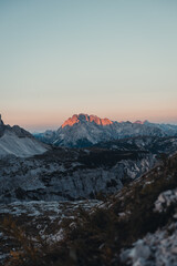 Fototapeta na wymiar Hike in Dolomites travel landscape