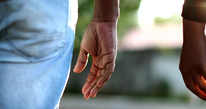 Hands separation, two people disjoining hand