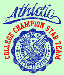 New York Athletic college champion team graphic design vector art
