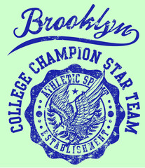 Brooklyn college athletic graphic design vector art