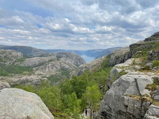 Fototapeta premium Prekestolen Pulpit Rock Hiking Trial Stavanger Norway
