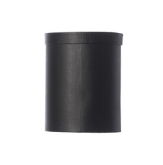 black cylindrical box isolated on white background
