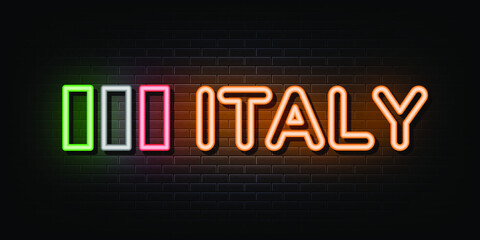 Italy neon sign. neon symbol