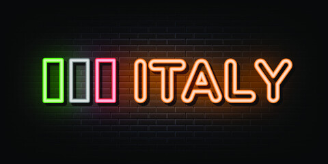 Fototapeta premium Italy neon sign. neon symbol