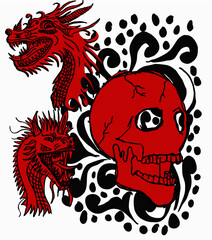 Dragon graphic design vector art