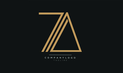 7A ZA initials monogram letter text alphabet logo design