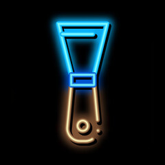 pottery spatula neon light sign vector. Glowing bright icon pottery spatula sign. transparent symbol illustration