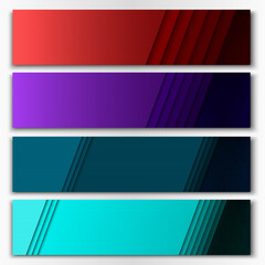 Set of different colors vector textured banners.