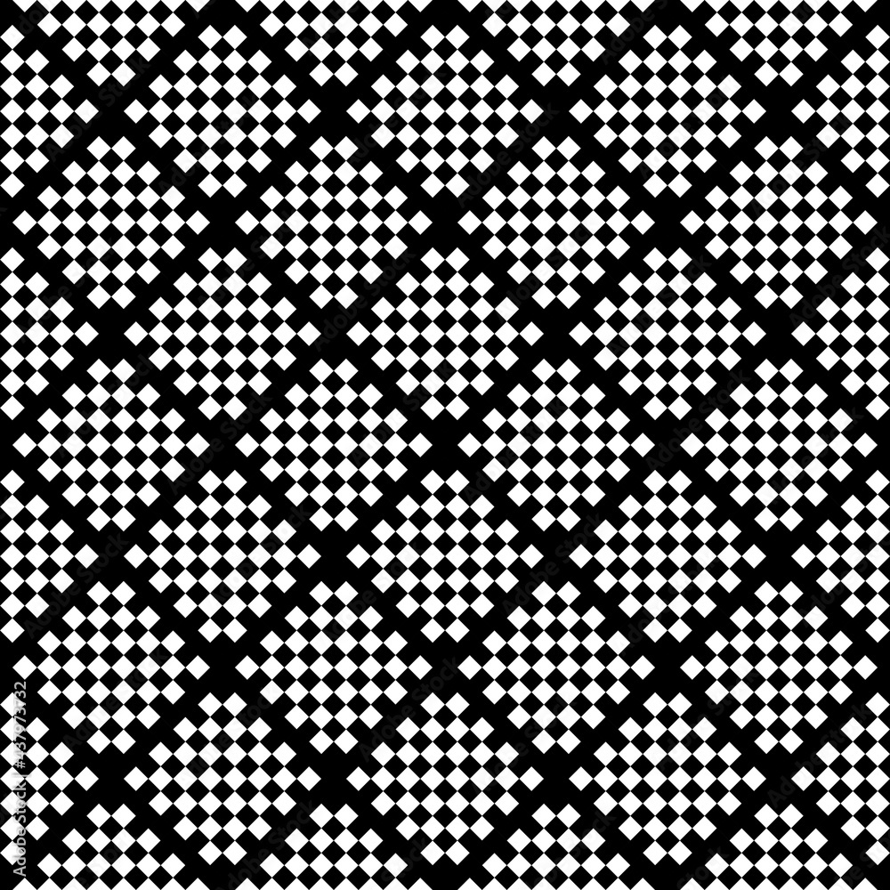 Aufkleber checkered diagonal ornament. chessboard pattern. black abd white checkered diagonal squares.