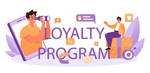 Loyalty program typographic header. Commercial program for client retention