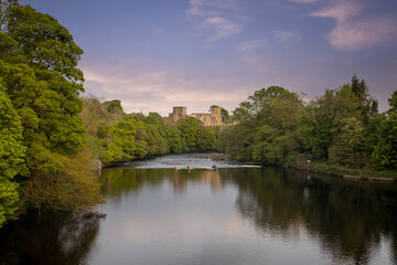 Fototapeta na wymiar The River Tees in Barnard Castle in County Durham, UK
