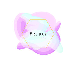 Obraz premium Nail sticker, calendar bookmark, notebook bookmark. Days of the week