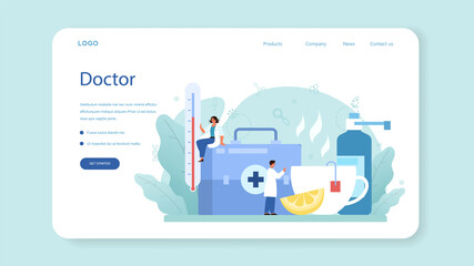 Physician or general healthcare doctor web banner or landing page