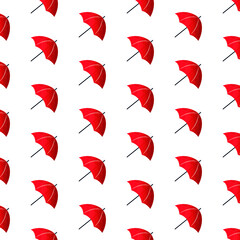 Red Umbrellas seamless pattern vector