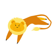 Vector illustration of a lion. King of beasts. Isolated. Children's illustration of a lion.