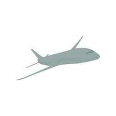 Illustration of a flying plane. On white background. Vector.