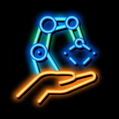 robotic delivery neon light sign vector. Glowing bright icon robotic delivery sign. transparent symbol illustration