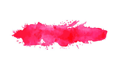 Red Brush Stroke. A smear of watercolor paint. Vector illustration isolated on white background.