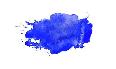 Blue Brush Stroke. A smear of watercolor paint. Vector illustration isolated on white background.