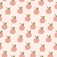 seamless pattern with apples. summer fruit print. vector illustration for design of fabric, textile, wrapping paper