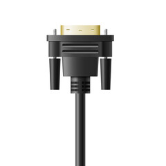 Realistic vga display connector plug. Video connector for monitor screen, projector and television