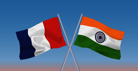 インドとフランスの国旗