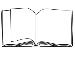 open book with blank pages illustration drawing storyboard
