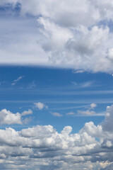 Beautiful blue sky with white clouds as a natural background.